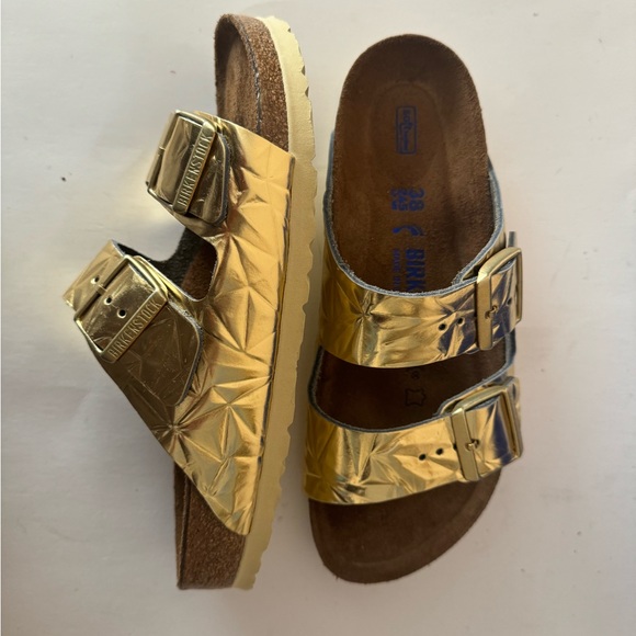 Birkenstock Arizona Leather Bronze Soft Footbed Sandal. Rare. Size: 7, 38 - Picture 4 of 13